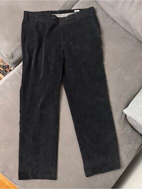 Peter Millar Corduroy Pants 38 X 30 Black Nanoluxe Preppy Business Casual Dress